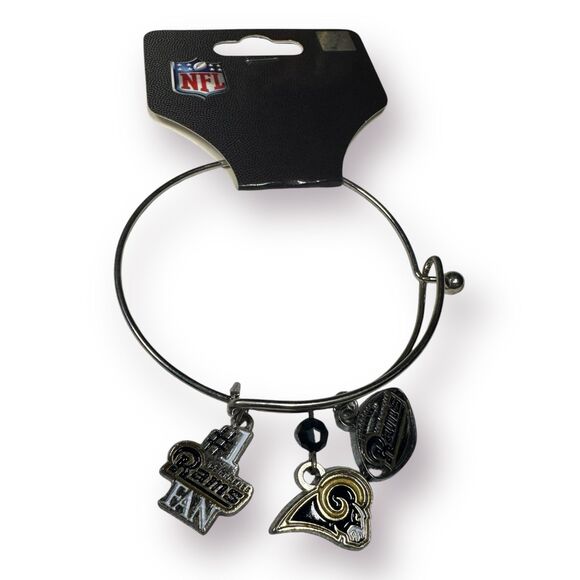 NFL Los Angeles Rams 3 Charm Bracelet New - Picture 2 of 3